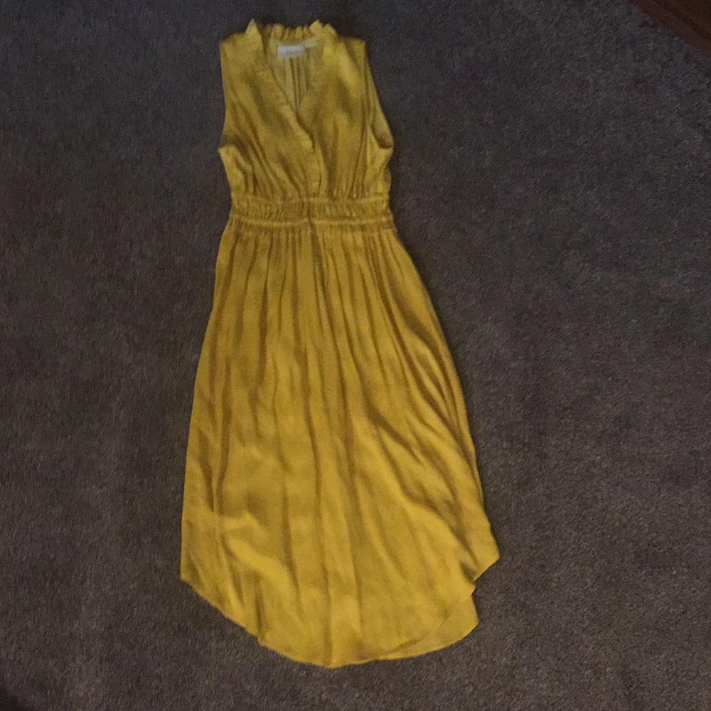 Anthropologie Yellow Sleeveless Midi Dress